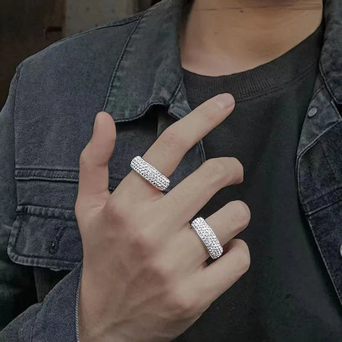 Chunky Iced Out Titanium Ring