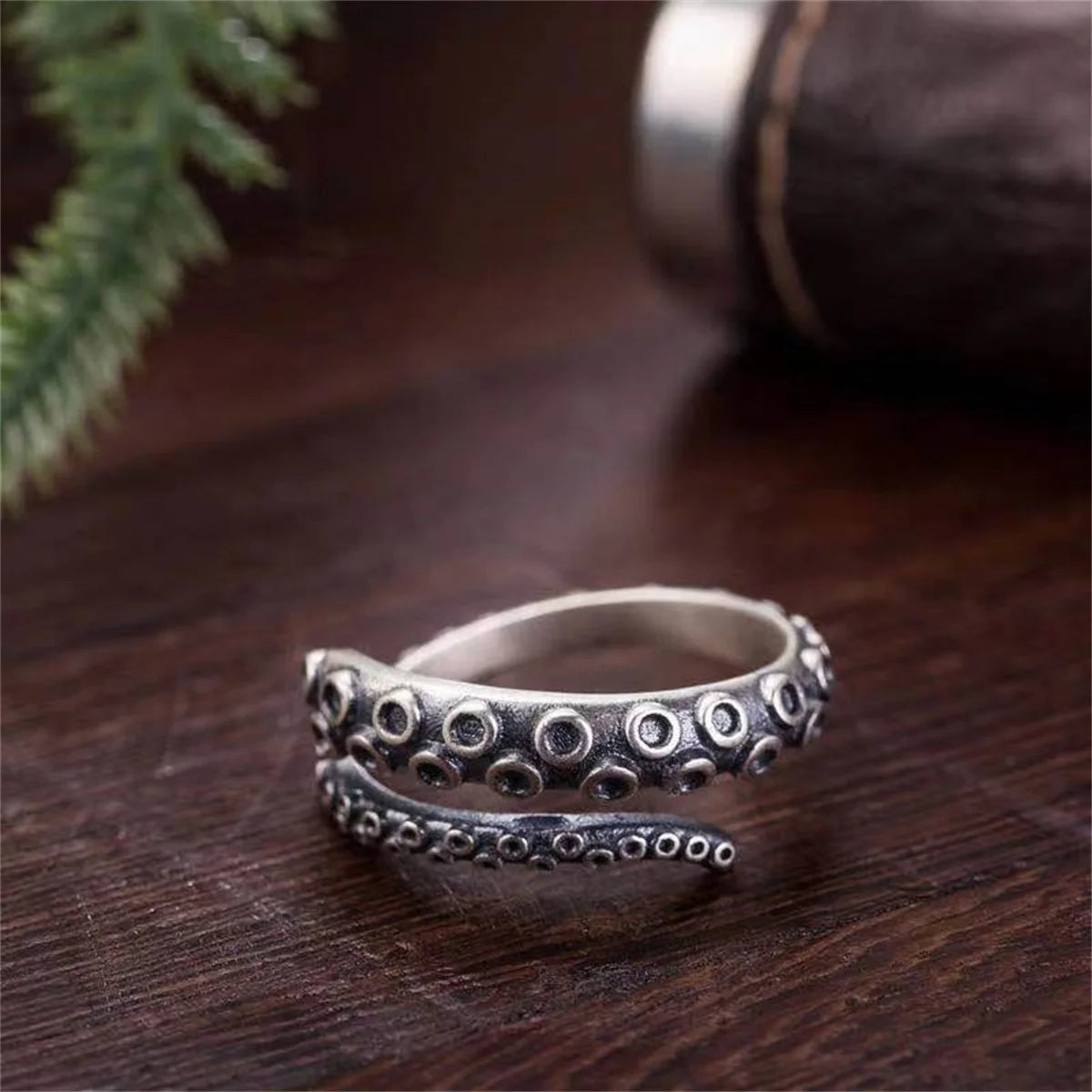 Cool Animal Octopus Rings Simple Punk Gothic Deep Sea Squid Octopus Fashion Jewelry Open Adjustable Antique Silver