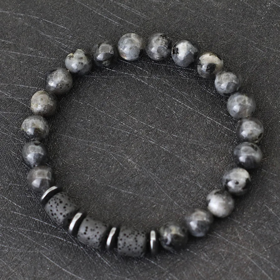 Noter New Novel Men Bracelet Natural Tiger Eyes Volcanic Rock Beaded Braclet Gift For Him Hematite Healing Braslet Pulsera Homme