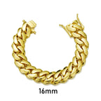 8-14mm Punk Rock Stainless Steel Rhombus Cuban MIami Link Chain Bracelets for Men Hip Hop Rock Jewelry Gold Color Jewelry Gift