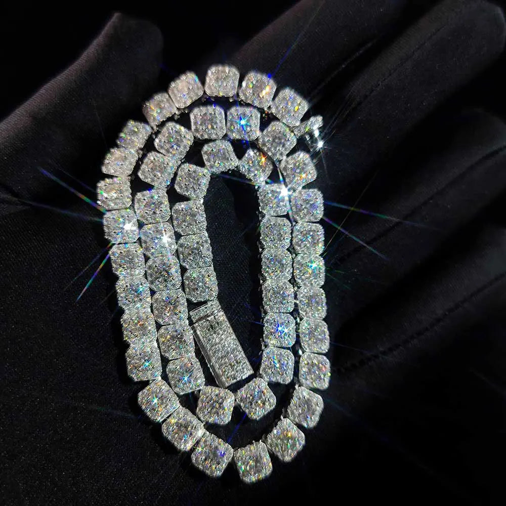 925 Silver VVS Moissanite Tennis Chain 10/12MM