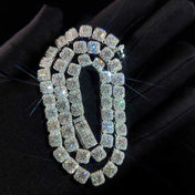 Silver-Tone VVS Moissanite Tennis Necklace 7MM