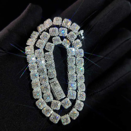 925 Silver VVS Moissanite Tennis Necklace 7MM