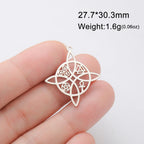Trinity Witch Knot Charm Pendant — Steel