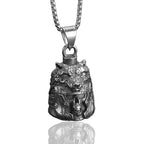 Vintage Design Viking Warrior Bell Pendant Motorcycle Wind Nordic Odin Guardian Bell Necklace Gift Jewelry Accessories