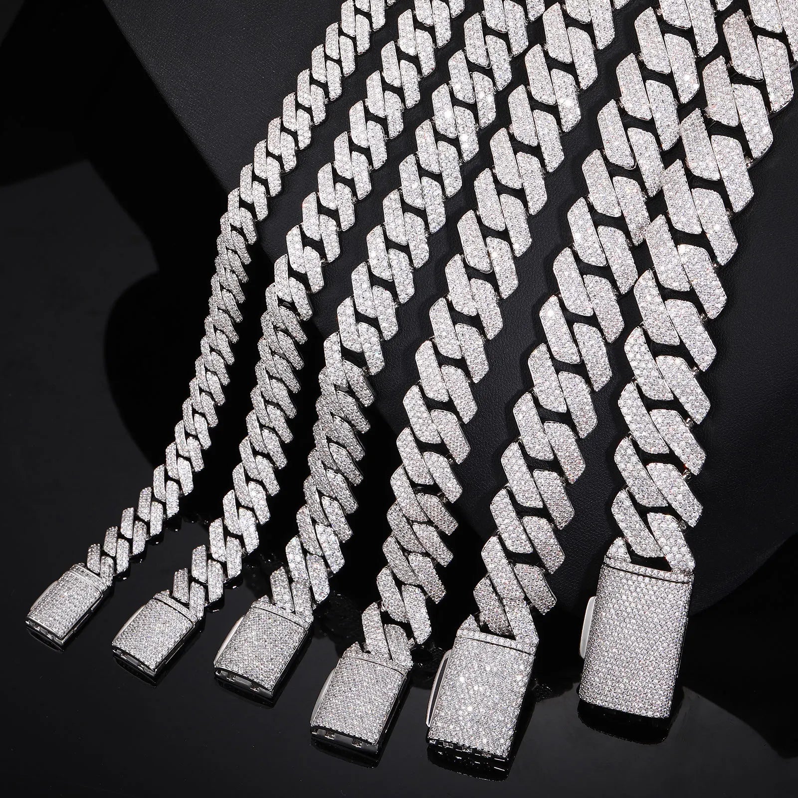 Iced Out CZ Pavé Rhombus Pendant Necklace, 16mm