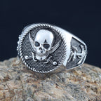 Skull Pirate Anchor Ring — 925 Silver