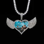 Heart Photo Pendant Necklace Stainless Steel