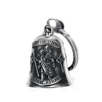 Pirate Skull Moto Bell Pendant Necklace — Gothic Motorcycle Rider
