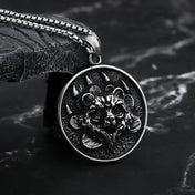 Biker Bear Paw Pendant Necklace — Stainless Steel
