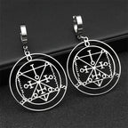 Baphomet Steel Earrings Sigeal Sigil Lucifer Satan