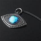 Game Bloodborne Necklace Game Props Cosmic Demon Eye Blue Starry Eye Vintage Pendant Necklace For Women Men Jewelry