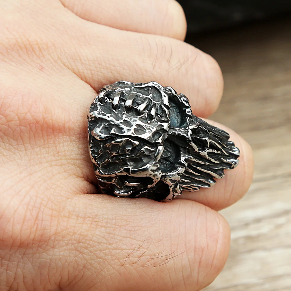 Devil Skull Ring — Black Stainless