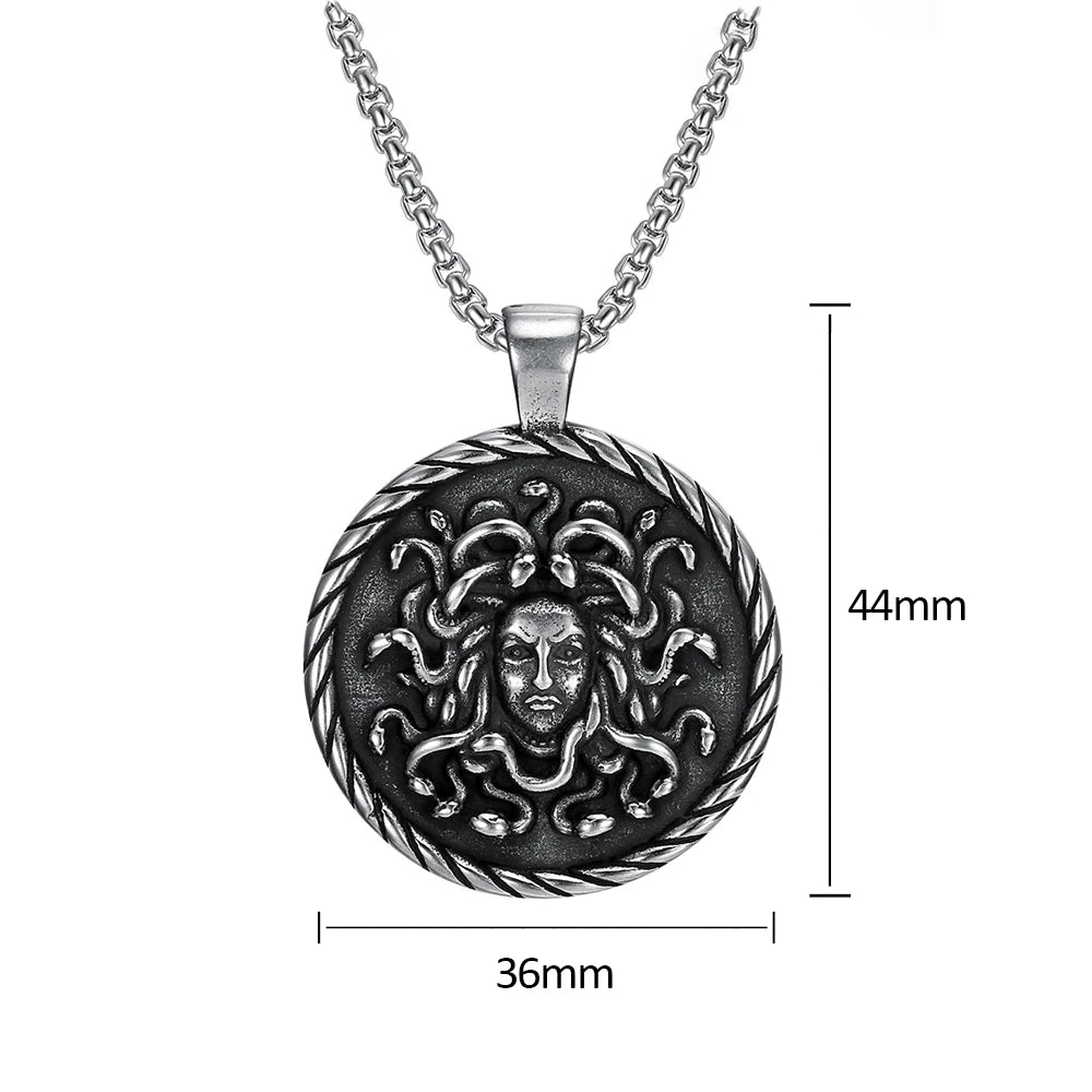 Gothic Medusa Pendant — Stainless Steel