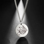 My Shape Voodoo Loa Baron Samedi Round Pendant Necklace for Men Maman Brigitte Stainless Steel Necklaces Amulet Religion Jewelry