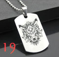 Wolf Dog Tag Pendant Necklace — Stainless Steel