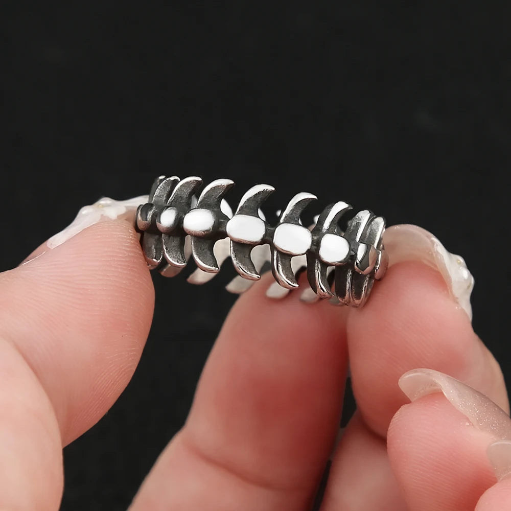 Fish Bone Ring — Stainless Steel