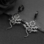 Star Bat Silver Earrings Gothic David Evil Eye