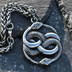 Punk Double Ouroboros Pendant Gothic Animal Eternal Snake Necklace Men Cool Hip Hop Trendy Party Jewelry