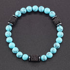 Retro Black Block Volcanic Bracelets Men Women Frosted Onyx Lava Beads Jewelry Yoga Meditation Birthday Gift Wholesales