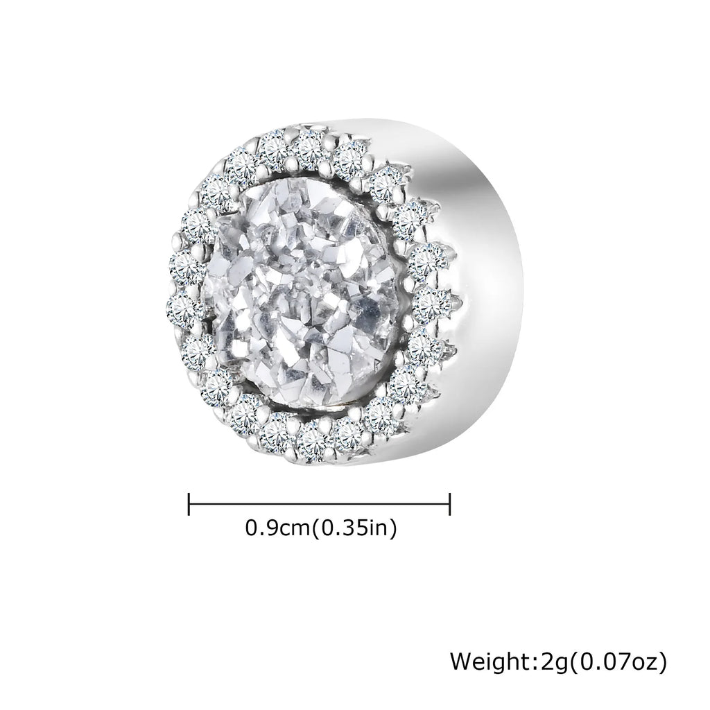 Iced Out Rhinestone Magnetic Ear Clip — Stainless Steel