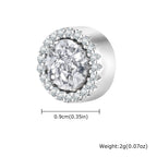 Iced Out Rhinestone Magnetic Ear Clip — Stainless Steel