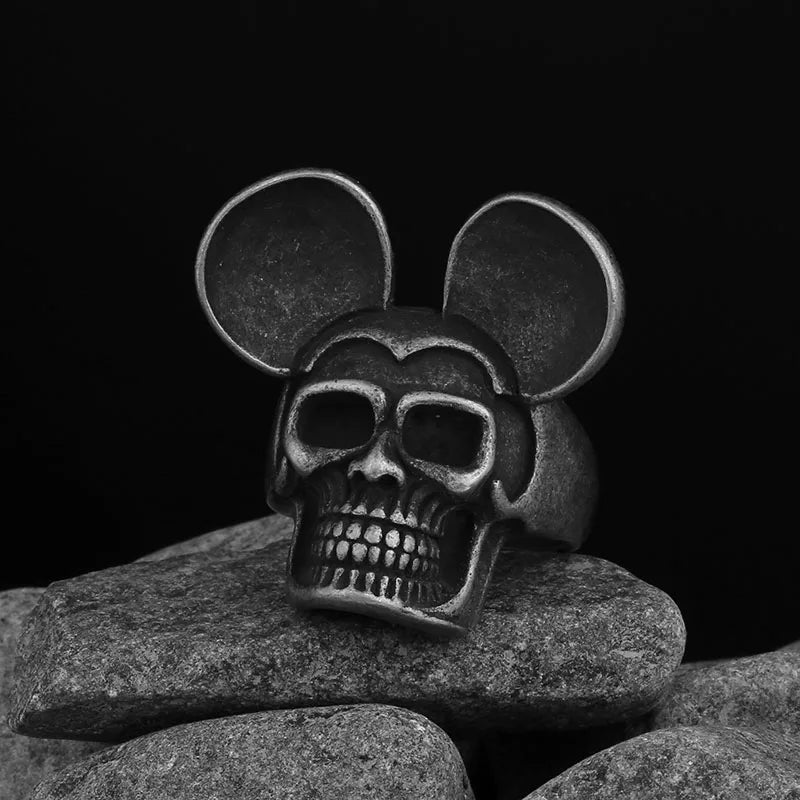 Motorcyclist Skull Ring — Stainless Steel