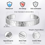 Minimalist Style Open Bangle Bracelet, 10mm Wide Brushed Finish Adjustable Stainless Steel Cuff Jewelry Gift for Men