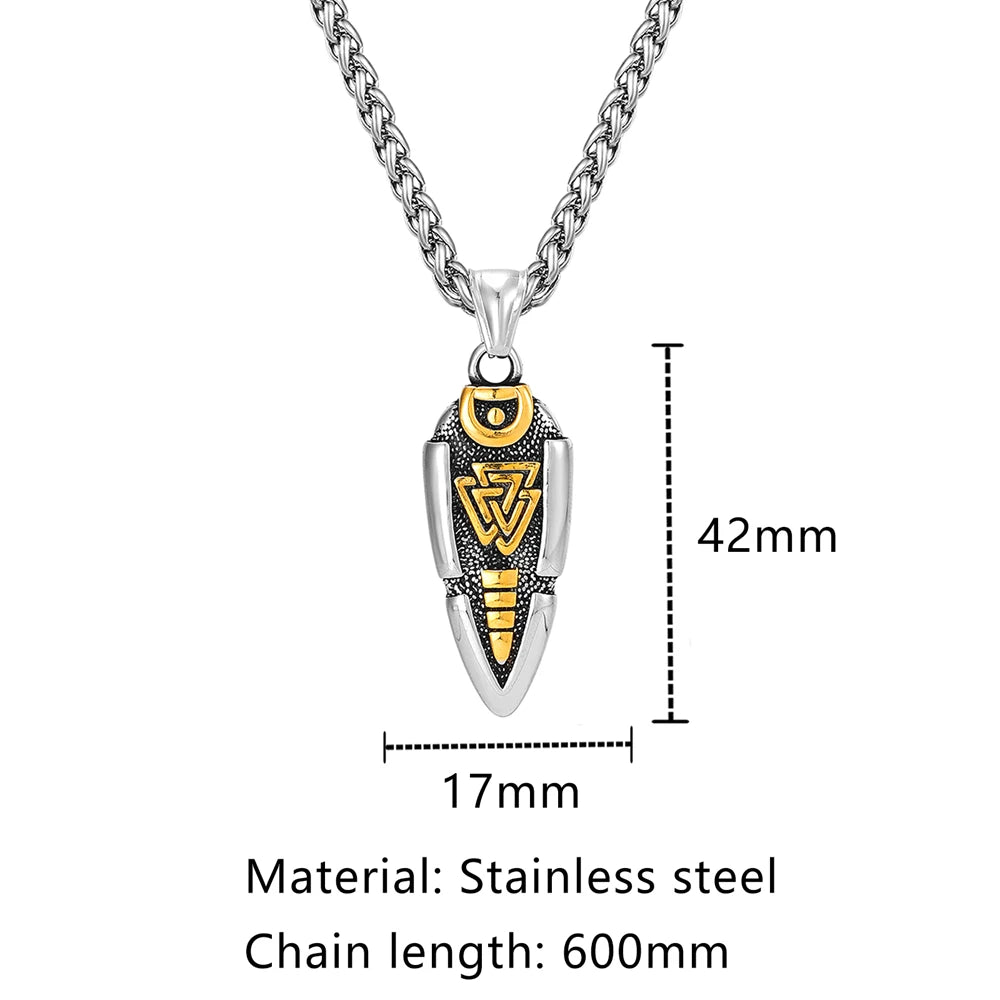 Odin's Spear Arrowhead Pendant Necklace — Steel