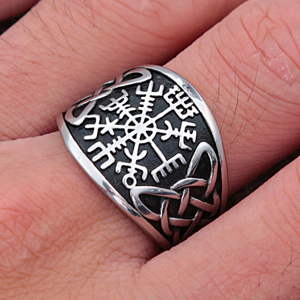 Viking Compass Odin Ring — Gold-Tone Stainless Steel