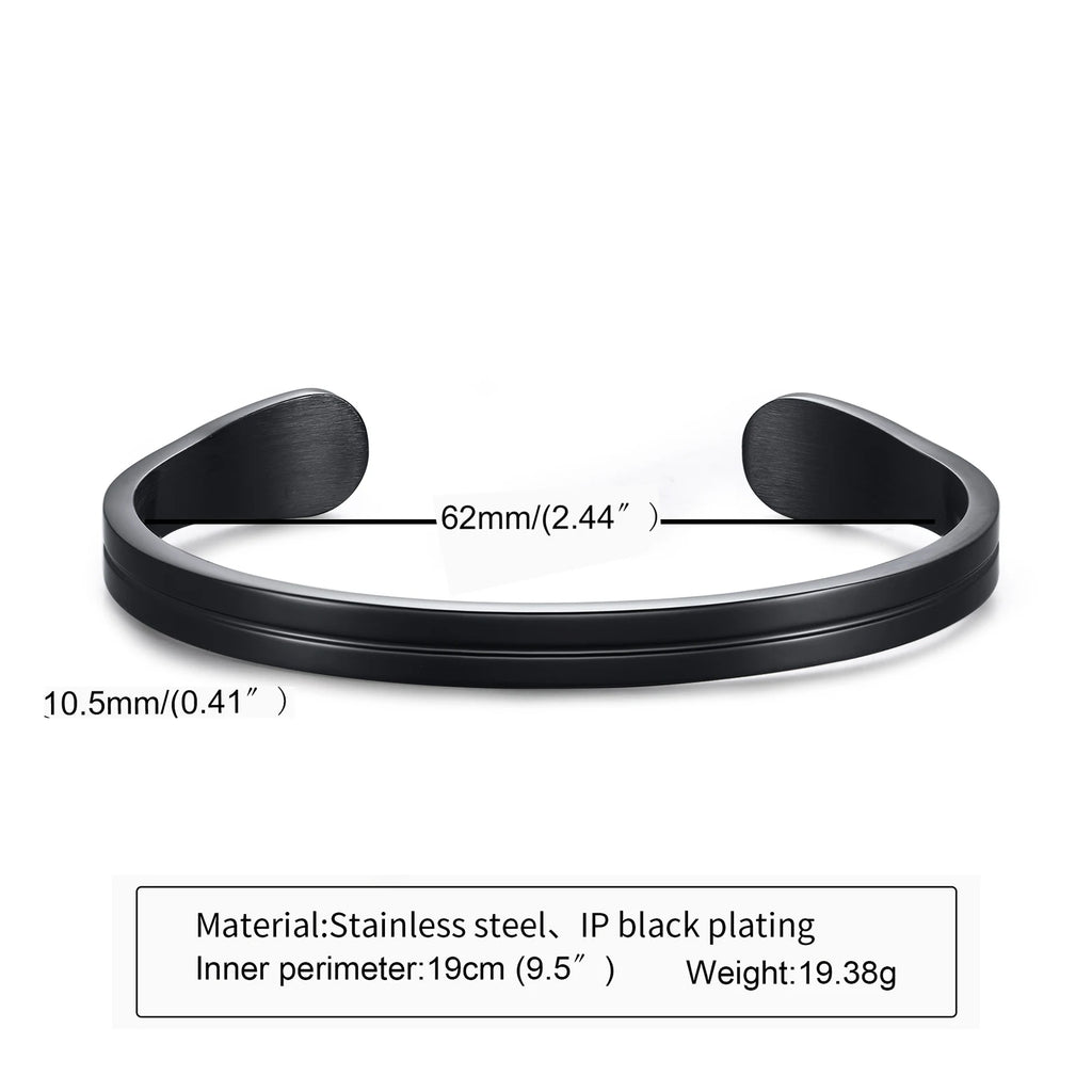 Minimal Thin Cuff Bangle Bracelet — Stainless Steel