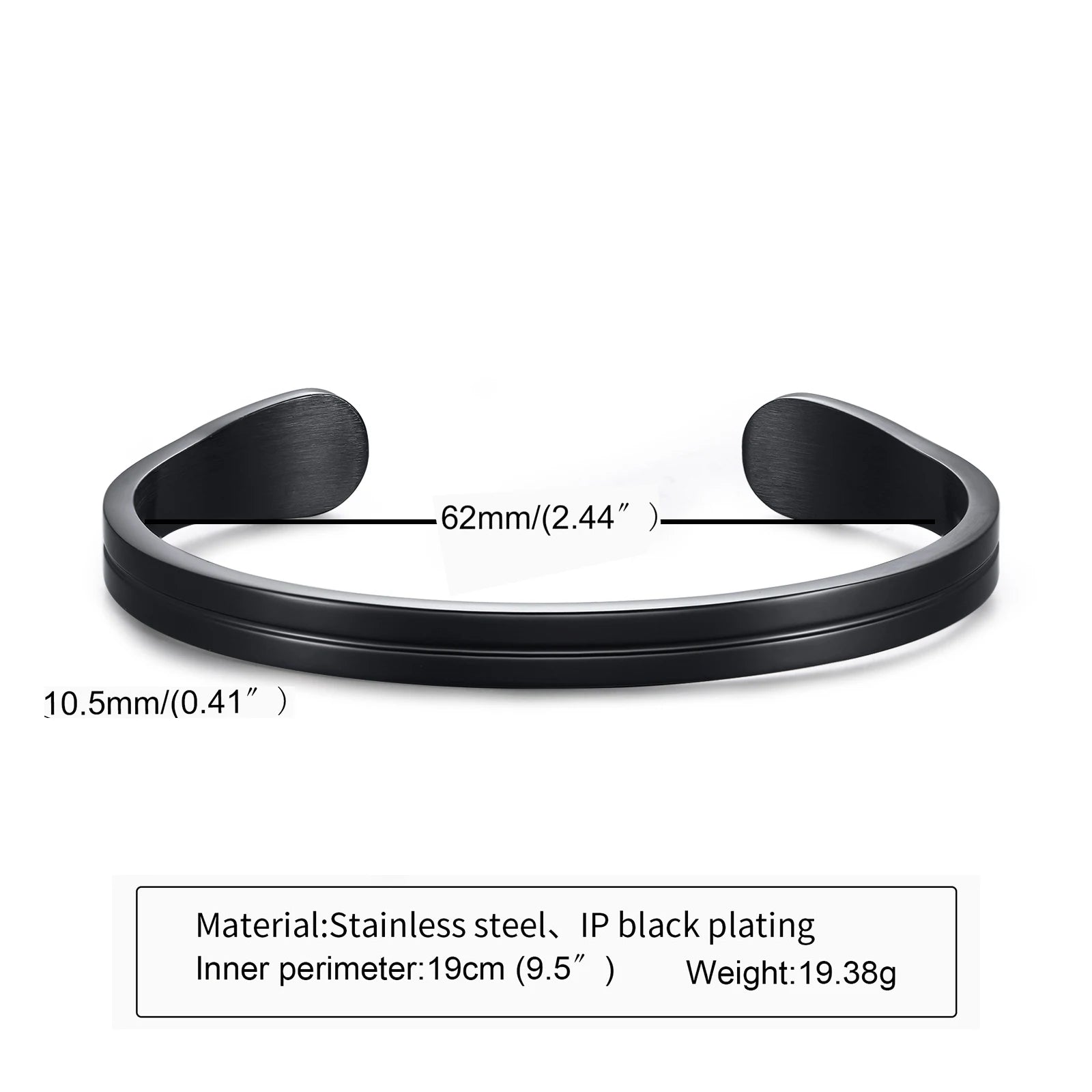 Minimal Thin Cuff Bangle Bracelet — Stainless Steel