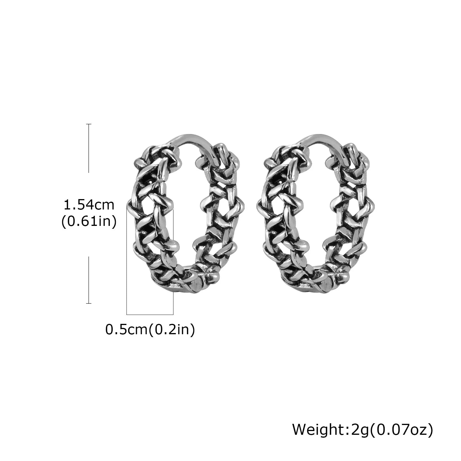 Star Pentagram Huggie Hoop Earrings — Stainless Steel