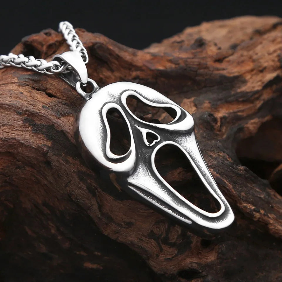 Punk Vintage Clown Mask Pendant Necklace For Men Boys 316L Stainless Steel Skull Mask Necklaces Party Jewelry Gifts Dropshipping