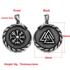 Stainless Steel Viking Norse Pendant for Necklace DIY Accessories Jewelry Making Findings Men Charm Supplies Punk Axe