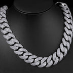 Iced Out Cuban Chain Necklace Stainless Steel 22MM