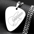 Guitar Pick Gold Pendant Necklace — Stainless Steel