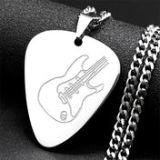 Statement Pendant Necklace Gold-Tone Bass Guitar Pick