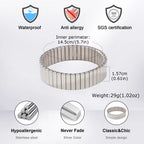 Minimal Square Chunky Bangle Bracelet — Stainless Steel