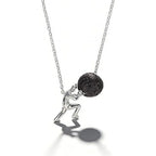 New Man Pushing Stone Sisyphus Necklace Personality Perseverance Symbol Pendant Necklace Silver Color Simple Jewelry