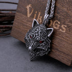 Viking Wolf Head Pendant Necklace — Stainless Steel