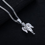 Iced Out Angel Pendant — 925 Silver
