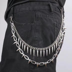 Double Layer Rivet Pants Chain — Exaggerated Punk Jeans Chain