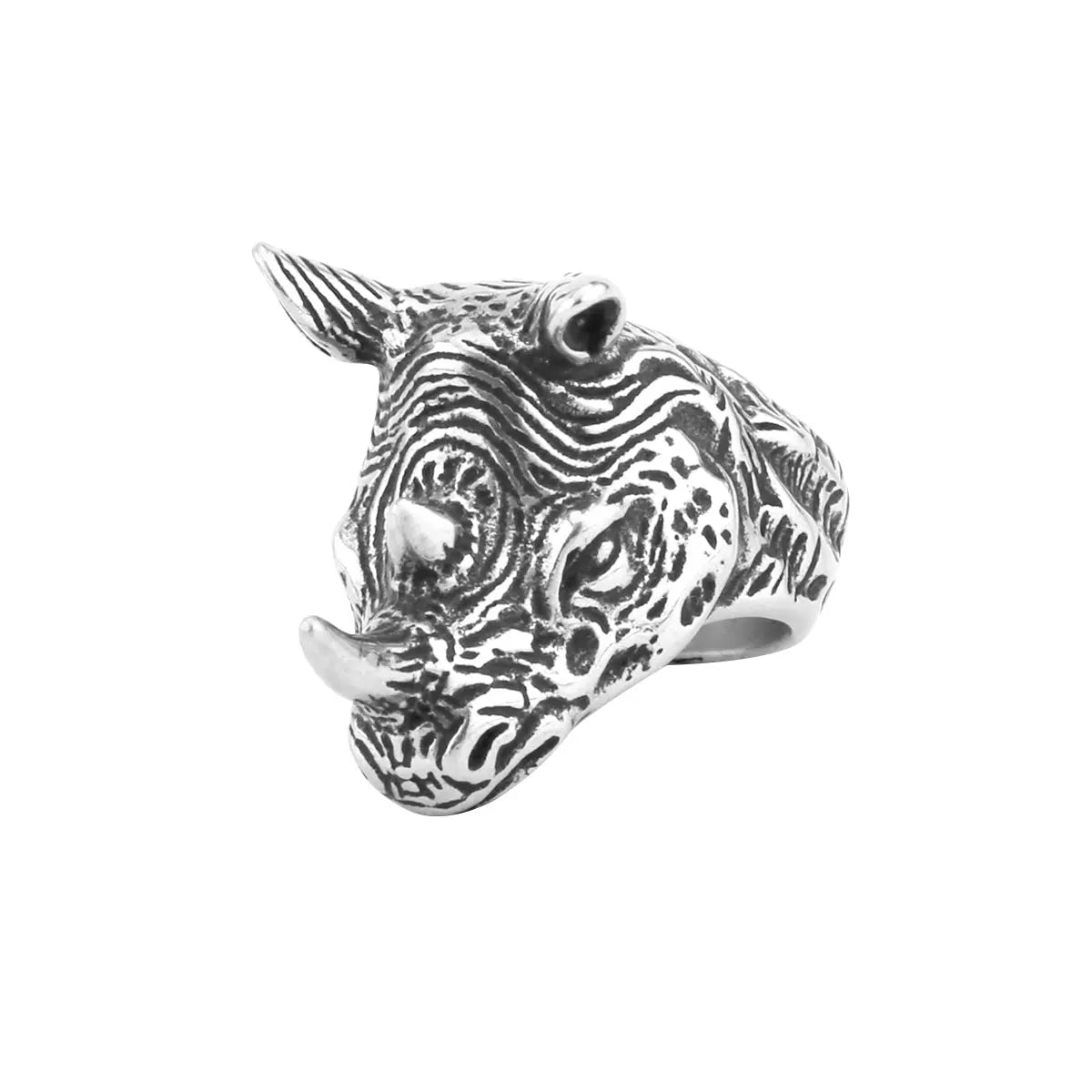 Big Rhino Animal Ring — Stainless Steel