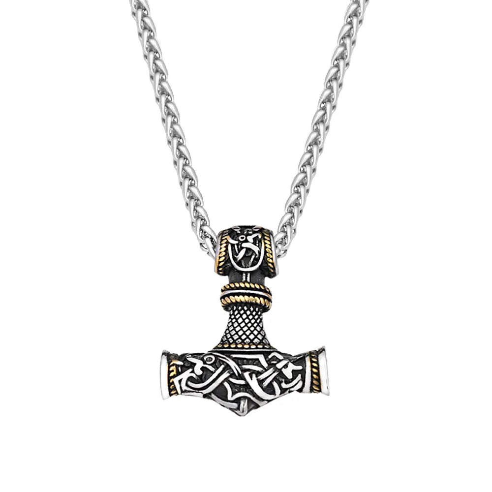 Mjölnir Thor's Hammer Pendant Necklace — Stainless Steel