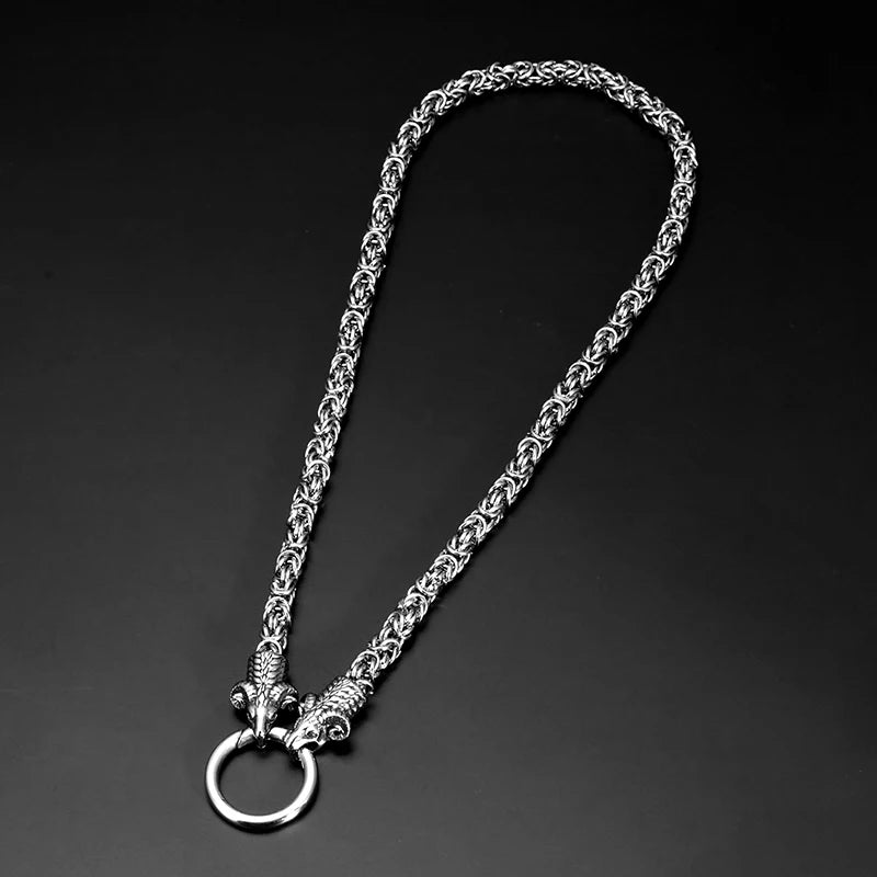 Animal Pendant Necklace Wolf Dog Skull Snake — Stainless Steel