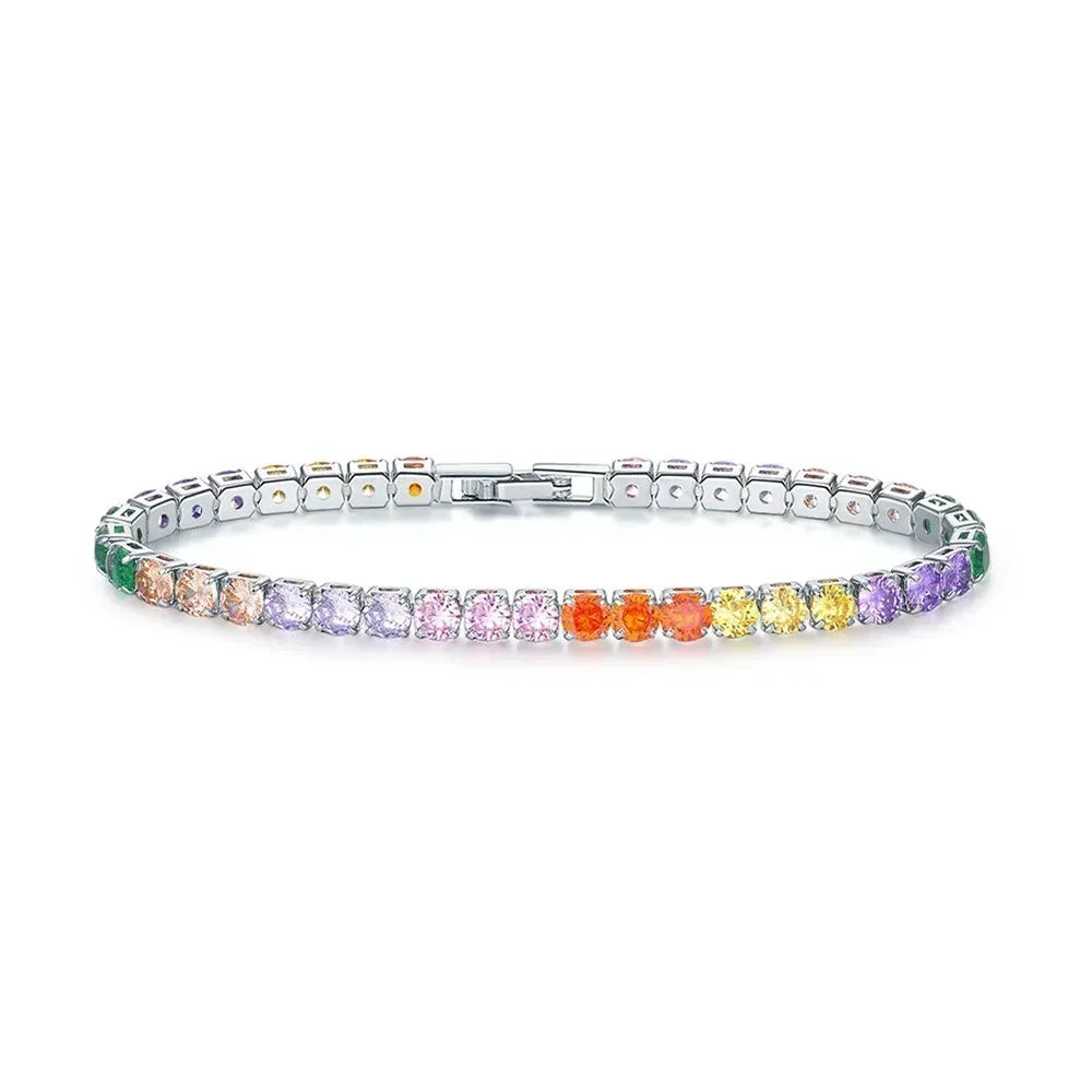 2026 New Hiphop Tennis Bracelets for Men Women Luxury Iced Out 4mm Zircon Crystal Gold Color Hand Chain Hippie Jewelry Gift