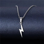 Lightning Pendant Necklace Chain 304 Stainless Steel Necklace for Women Men Party Ornament Jewelry Gift