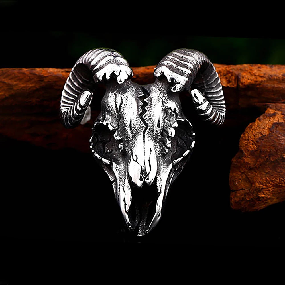 Viking Black Pendant Vintage Bull Head Animal