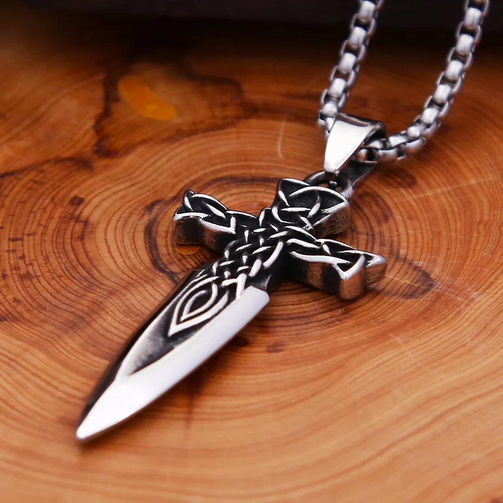 Viking Celtic Stainless Steel Pendant Necklace